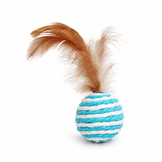 Feather Paper Rope Rattle Ball Cat Toy
