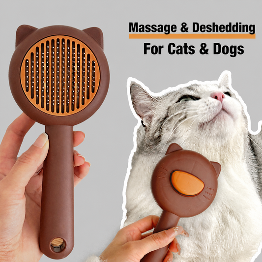 One-Click Pet Hair Removal Grooming Brush Gloves