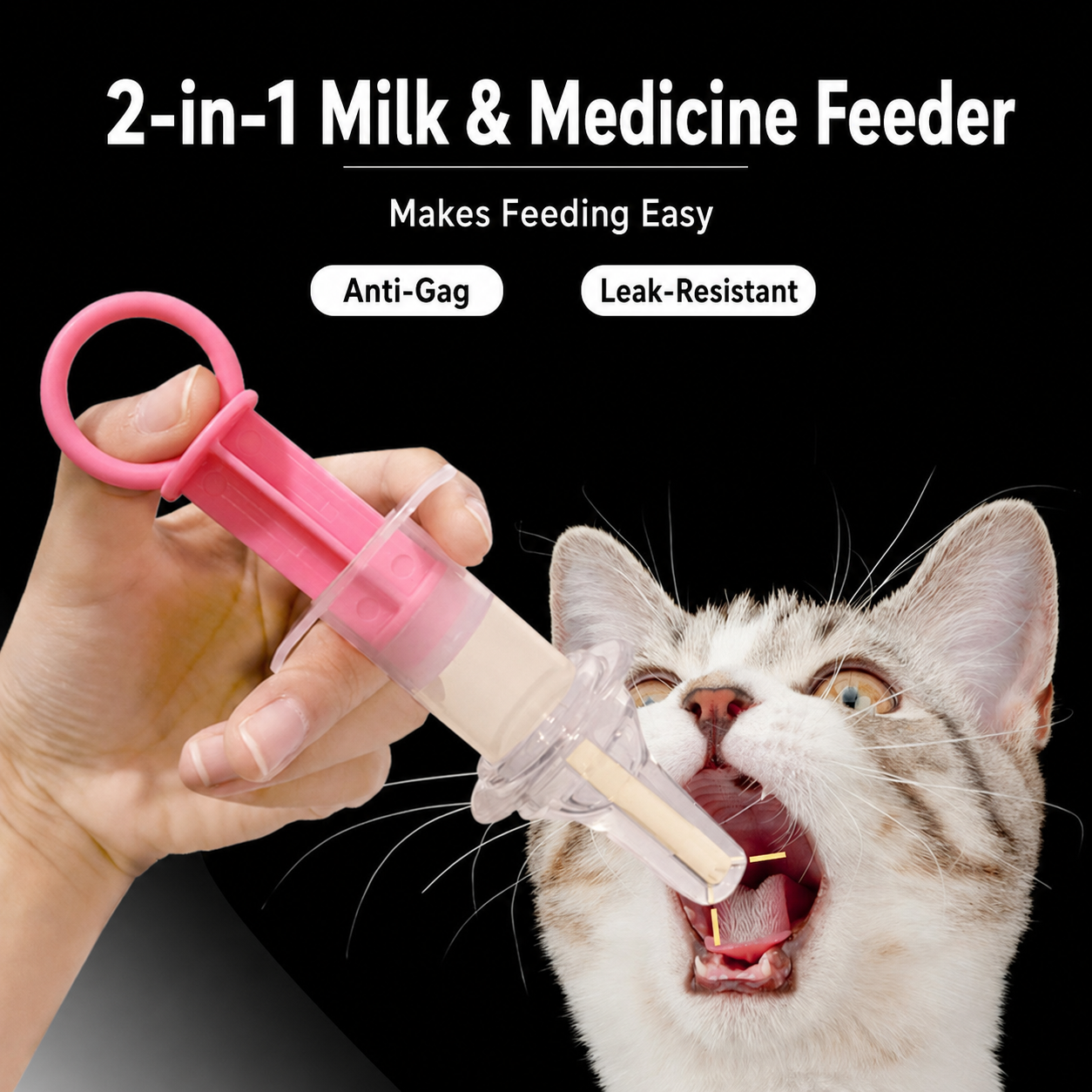 Pet Medicine Syringe Feeder for Cats & Dogs