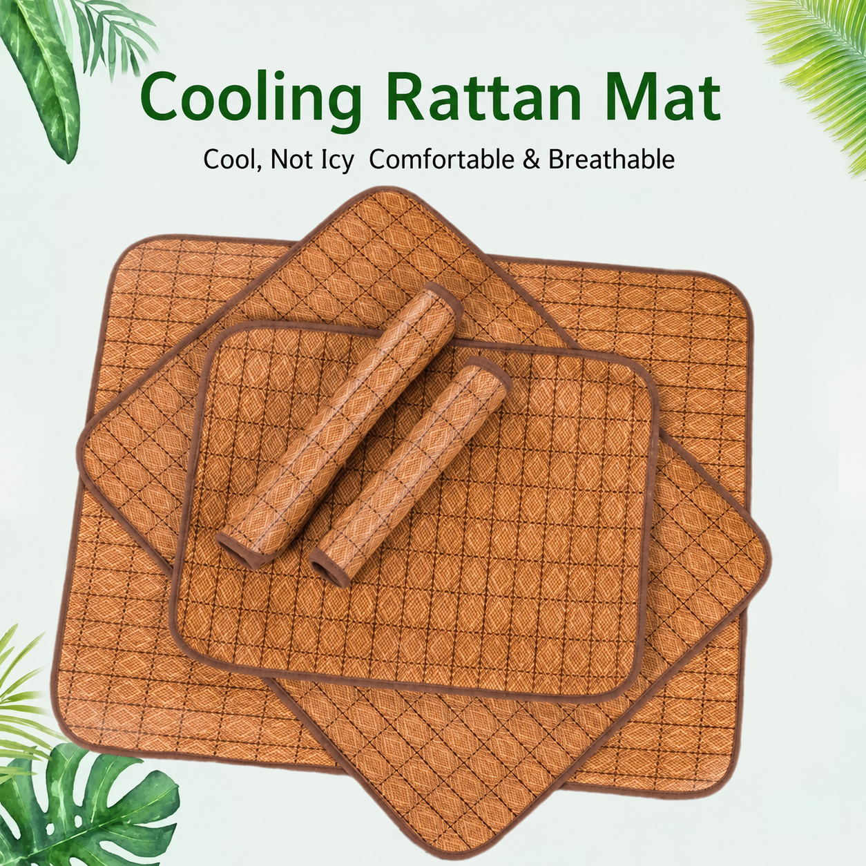 Breathable Rattan Cooling Pet Mat for Dogs & Cats