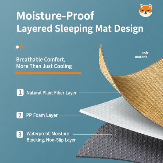Breathable Rattan Cooling Pet Mat for Dogs & Cats
