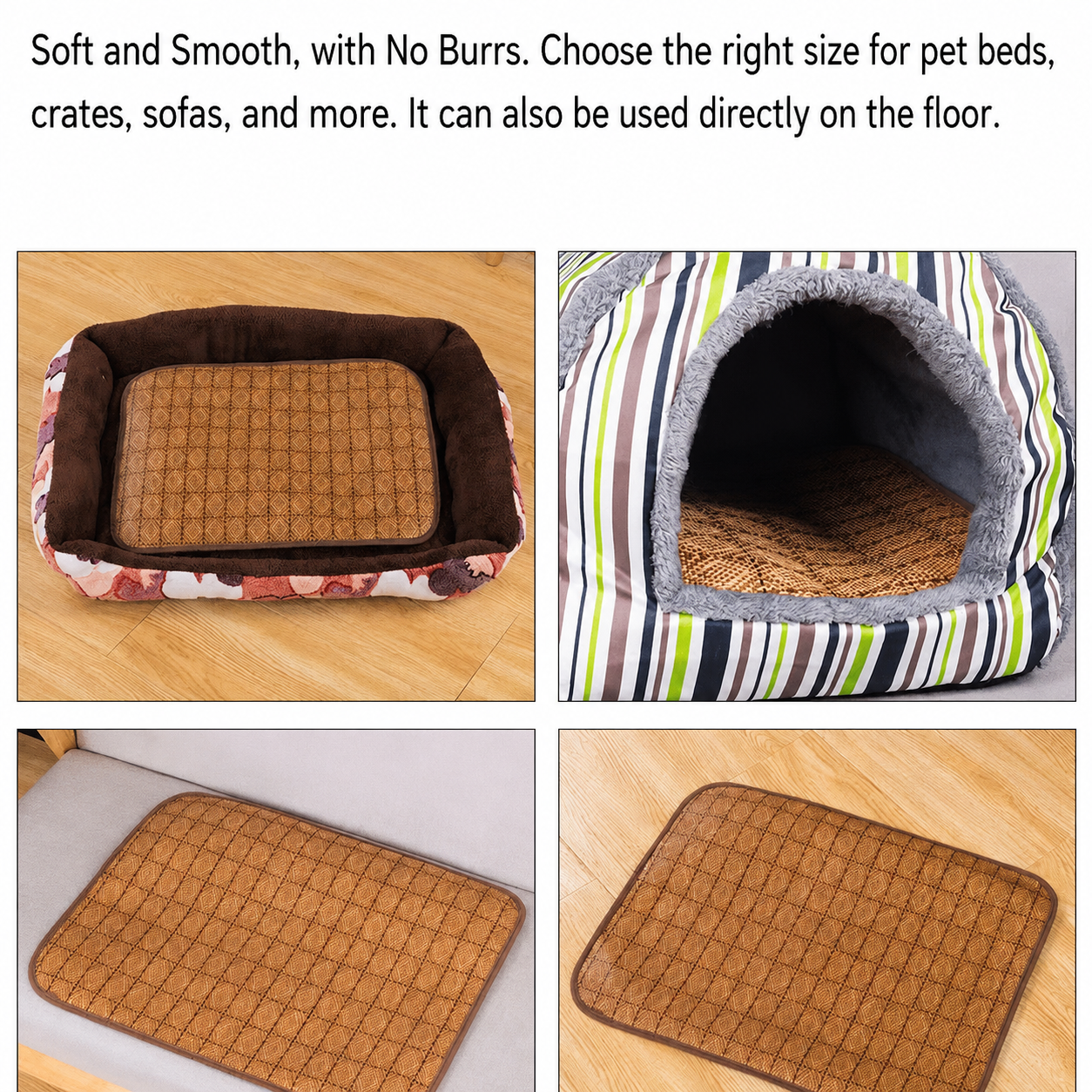 Breathable Rattan Cooling Pet Mat for Dogs & Cats