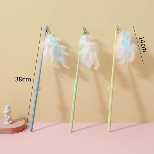 Feather Bell Cat Teaser Wand Toy
